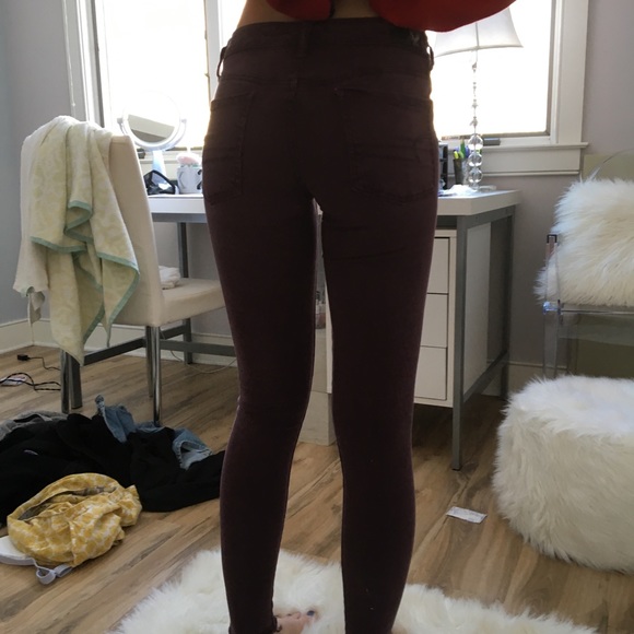 Maroon American eagle jegging pants - Picture 4 of 4
